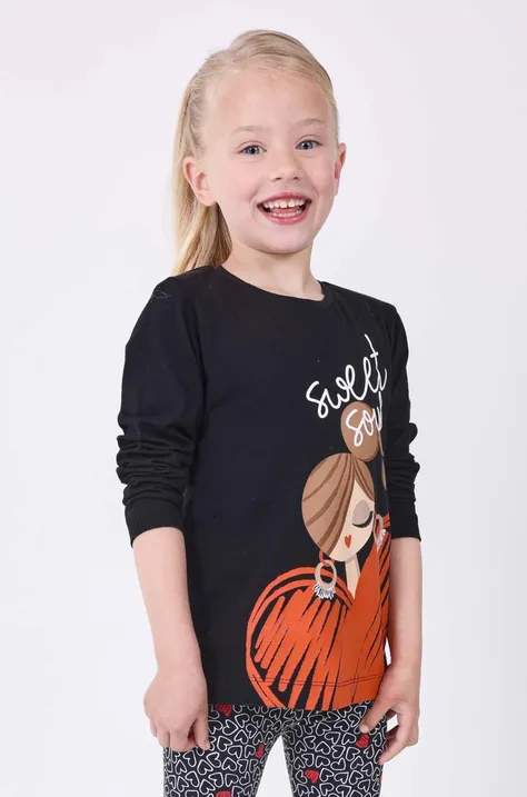 Detská bavlnená košeľa s dlhým rukávom Mayoral čierna farba