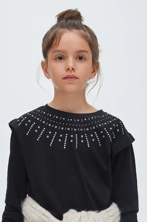 Детска блуза с дълги ръкави Mayoral в черно