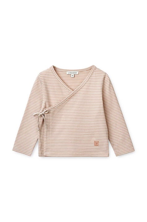 Liewood longsleeve bawełniany niemowlęcy kolor pomarańczowy