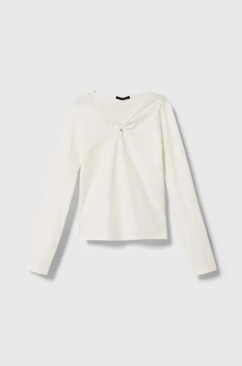 Dječja majica dugih rukava Sisley boja: bijela