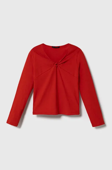 Dječja majica dugih rukava Sisley boja: crvena