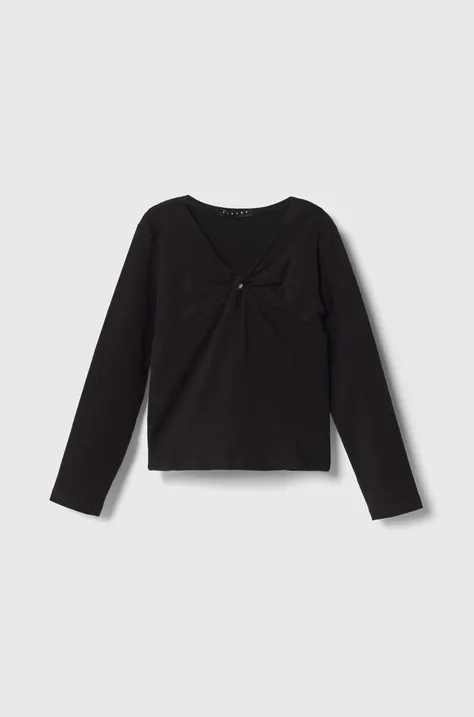 Dječja majica dugih rukava Sisley boja: crna