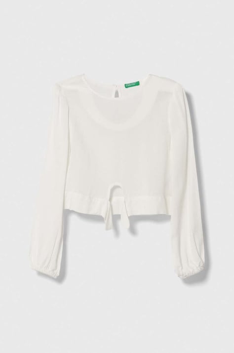 United Colors of Benetton bluza copii culoarea alb, modelator