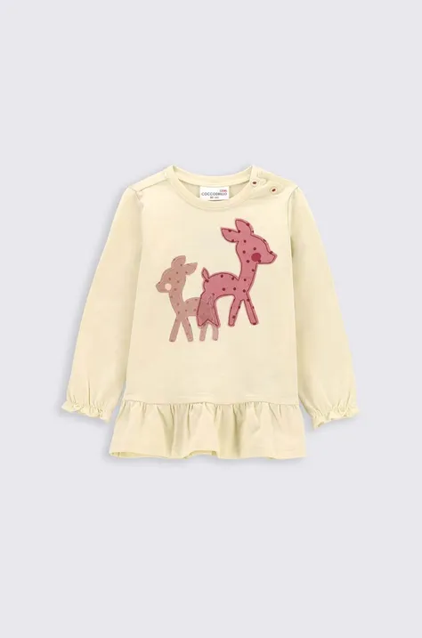 Tričko s dlhým rukávom pre bábätká Coccodrillo béžová farba