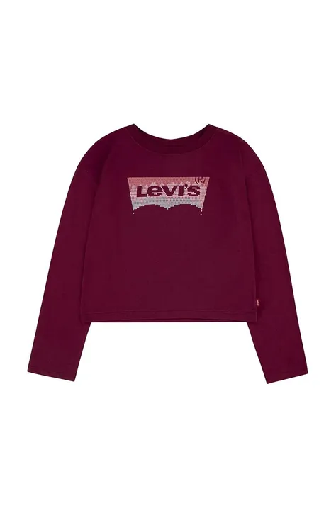 Otroška dolga majica Levi's rdeča barva