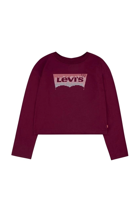 Дитячий лонгслів Levi's колір червоний