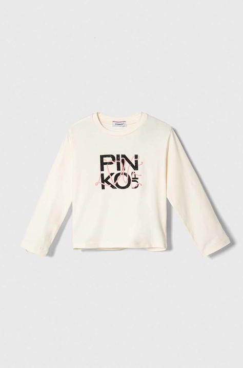 Pinko Up longsleeve dziecięcy kolor beżowy