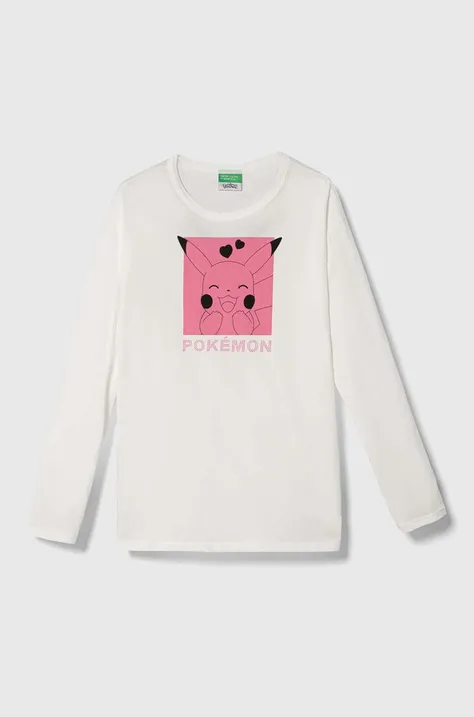 United Colors of Benetton longsleeve in cotone bambino/a x Pokemon