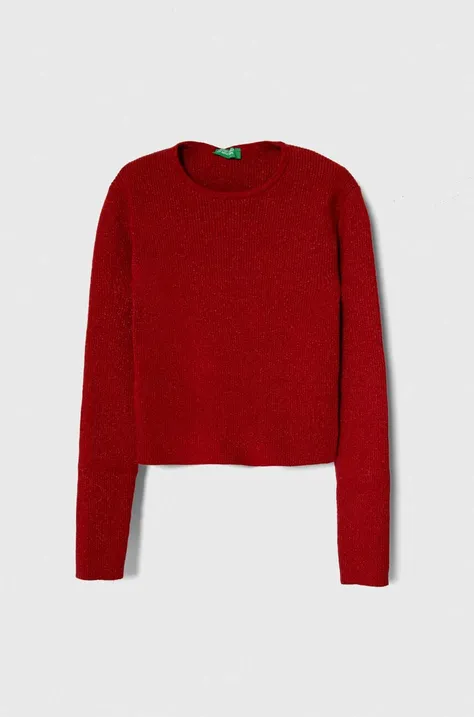 Otroški pulover United Colors of Benetton rdeča barva