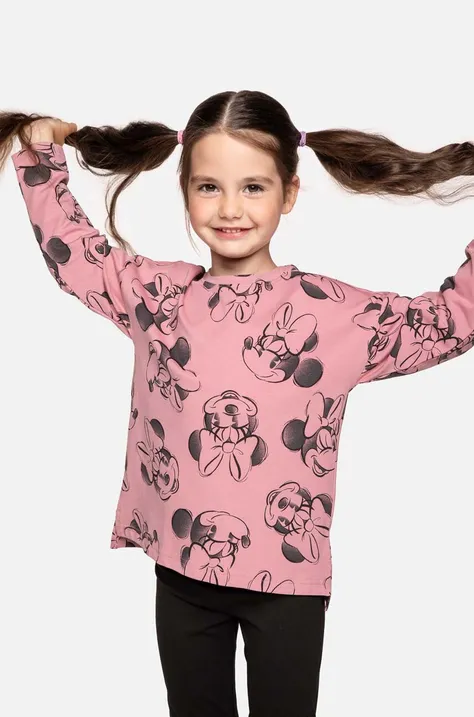 Detské tričko s dlhým rukávom Coccodrillo ružová farba