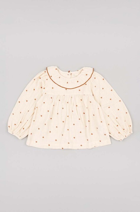 zippy bluza de bumbac pentru copii culoarea bej, modelator