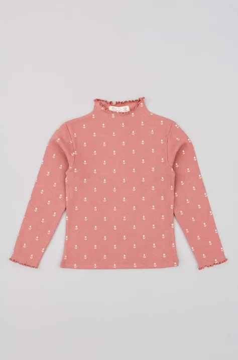 Otroška dolga majica zippy roza barva