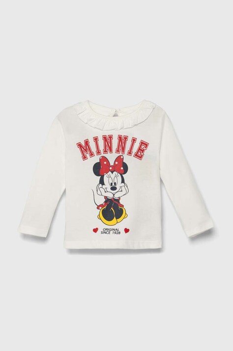 zippy longsleeve din bumbac pentru bebeluși x Disney culoarea alb