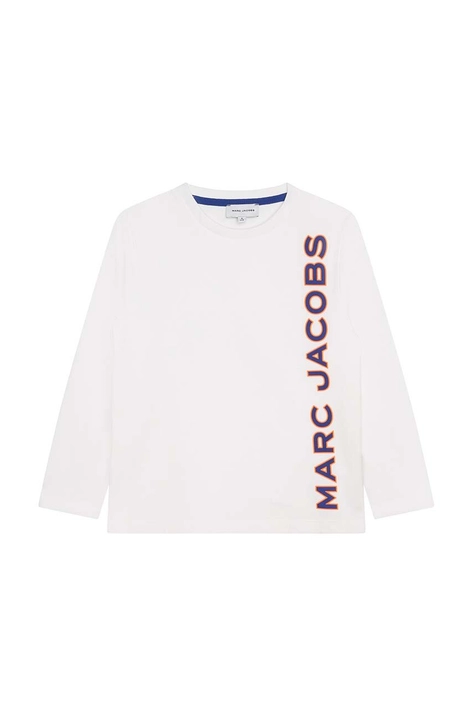 Marc Jacobs longsleeve din bumbac pentru copii culoarea alb, cu imprimeu