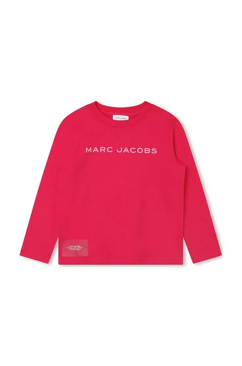 Детска блуза с дълги ръкави Marc Jacobs в червено с принт