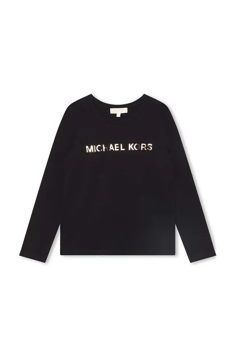 Otroška dolga majica Michael Kors črna barva