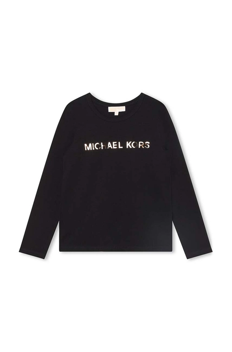 Michael Kors longsleeve copii culoarea negru, cu imprimeu