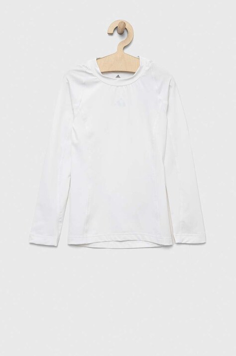 adidas Performance longsleeve copii TF LS TEE Y culoarea alb, neted