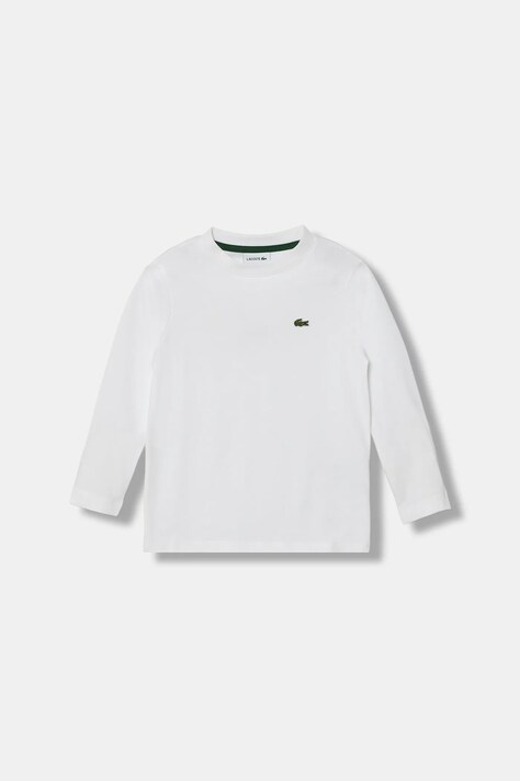 Lacoste longsleeve bawełniany dziecięcy kolor biały gładki TJ1123