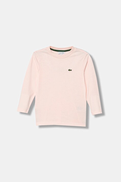 Lacoste longsleeve bawełniany dziecięcy kolor różowy gładki TJ1123