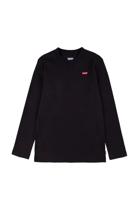 Levi's longsleeve copii culoarea negru, neted