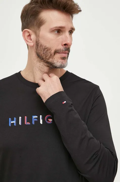 Βαμβακερή μπλούζα με μακριά μανίκια Tommy Hilfiger