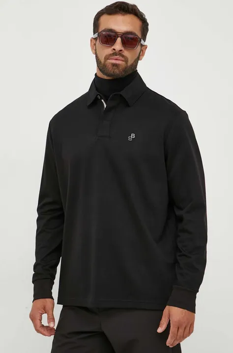 Majica z dolgimi rokavi BOSS moški, črna barva