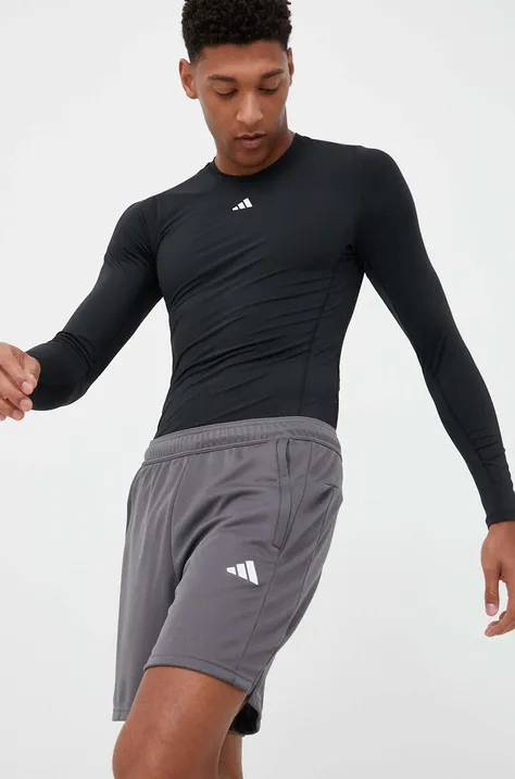 Majica dugih rukava za trening adidas Performance Techfit boja: crna, glatki model