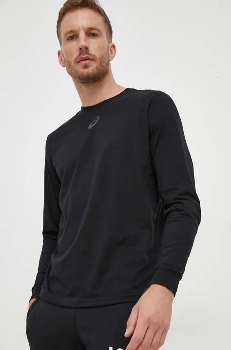 Tričko s dlouhým rukávem Asics černá barva, s potiskem