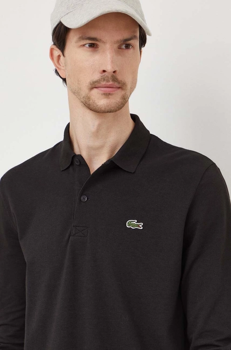 Lacoste longsleeve barbati, culoarea negru, neted