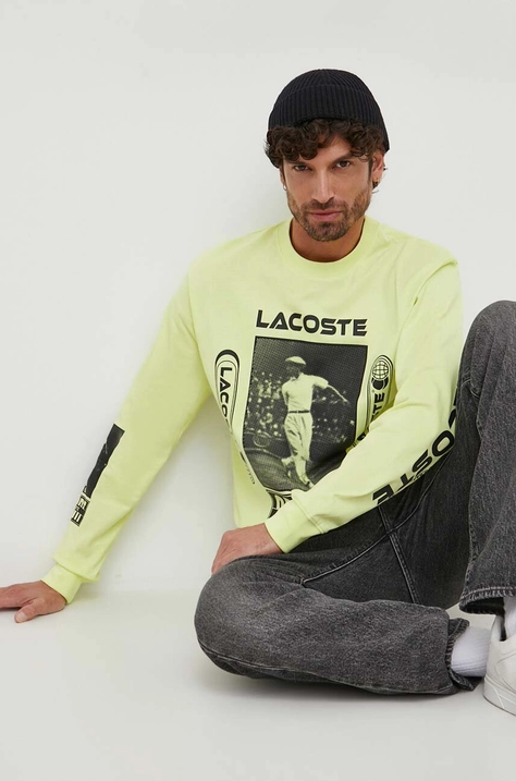 Lacoste pamut hosszúujjú nyomott mintás