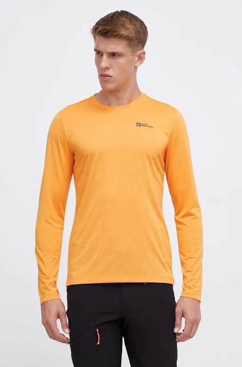 Športna majica z dolgimi rokavi Jack Wolfskin Sky Thermal oranžna barva