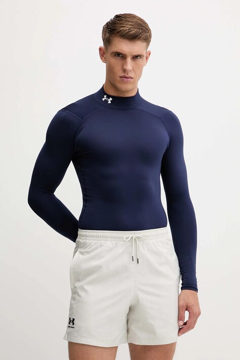 Under Armour longsleeve treningowy ColdGear Compression kolor granatowy gładki