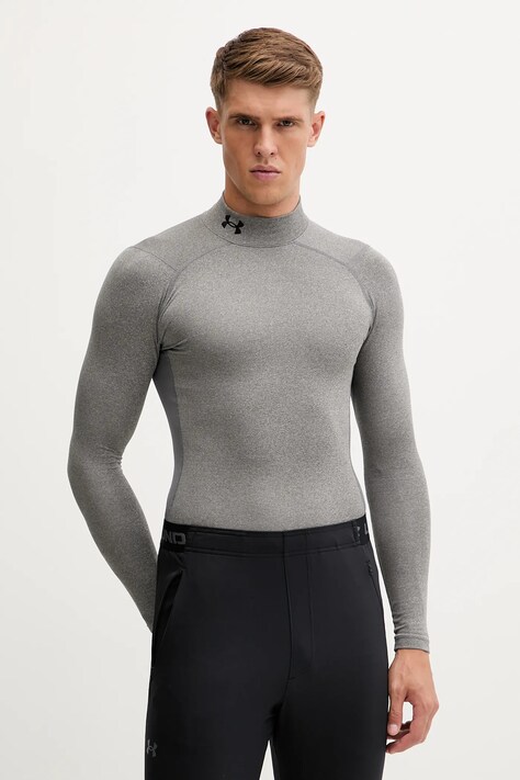Under Armour longsleeve treningowy ColdGear Compression kolor szary gładki