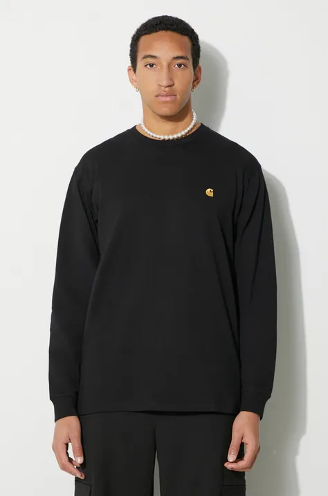 Βαμβακερή μπλούζα με μακριά μανίκια Carhartt WIP χρώμα μαύρο I026392.00FXX