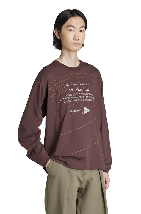 adidas TERREX sweatshirt And Wander XPLORIC brown color HZ0672