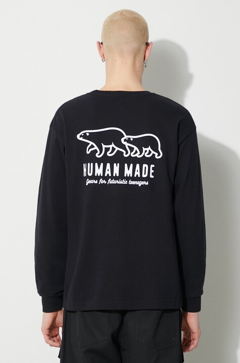 Human Made longsleeve con aggiunta di cotone Wool Blended colore blu navy HM26CS012