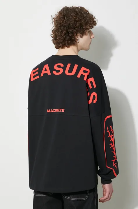 PLEASURES cotton sweatshirt Maximize Jersey black color P23W040.BLACK