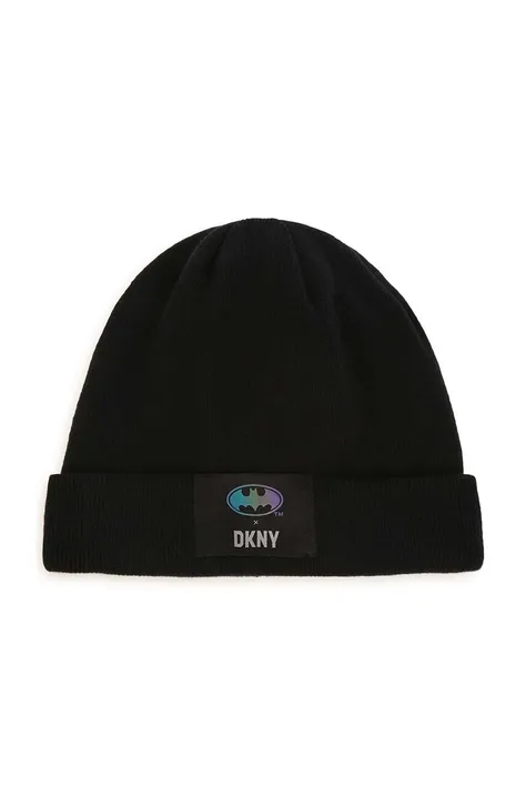 Детска памучна шапка Dkny в черно