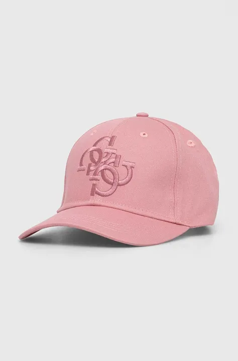 Kapa sa šiltom Guess boja: ružičasta, s aplikacijom