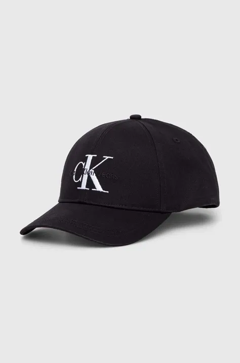 Bombažna bejzbolska kapa Calvin Klein Jeans črna barva