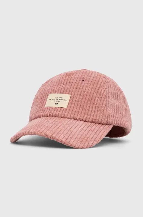 Roxy czapka z daszkiem kolor różowy z aplikacją