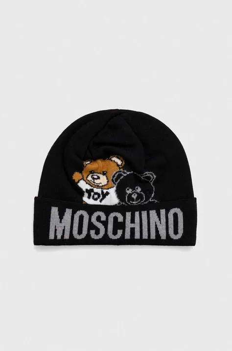 Шерстяная шапка Moschino цвет чёрный шерсть