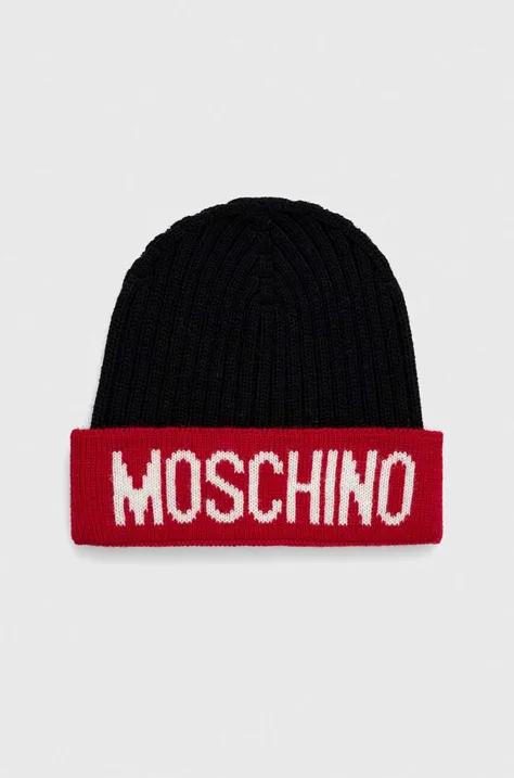 Шерстяная шапка Moschino цвет красный шерсть