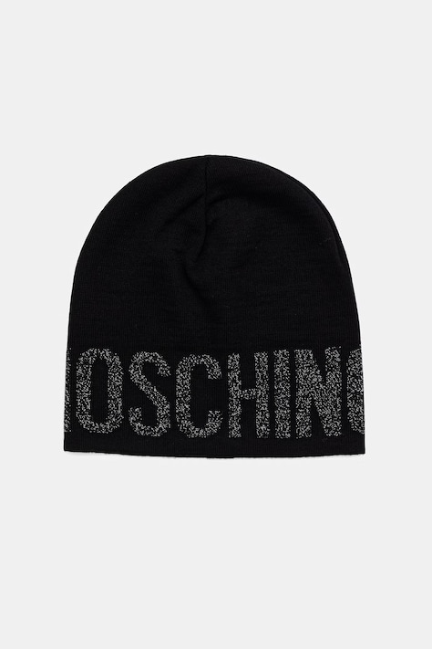 Moschino czapka damska z dodatkiem wełny czarna M2997 65165