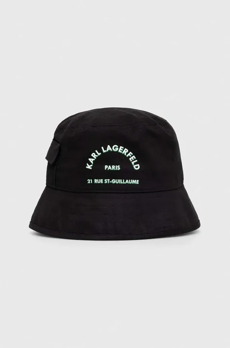 Βαμβακερό καπέλο Karl Lagerfeld χρώμα: μαύρο
