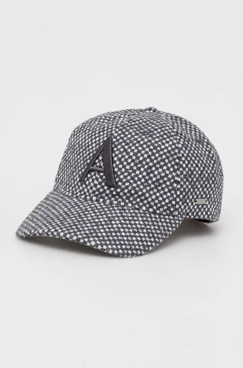 Armani Exchange czapka z daszkiem kolor szary wzorzysta