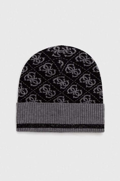 Guess czapka kolor czarny