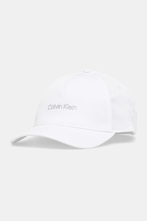 Хлопковая кепка Calvin Klein цвет белый однотонная K60K610525