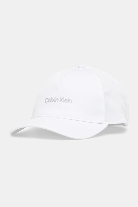 Хлопковая кепка Calvin Klein цвет белый однотонная K60K610525